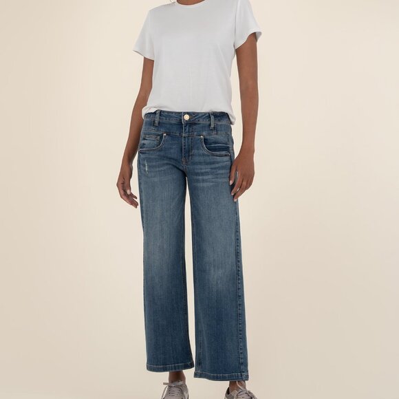 BRAND NEW Kut from the Kloth Jean High Rise Wide Leg, Petite Size 10P - Picture 2 of 3